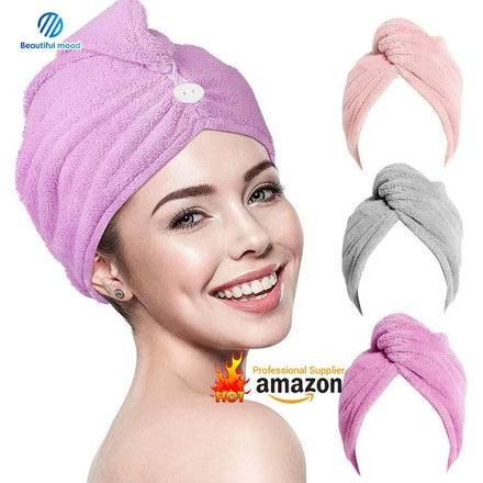 Hot Selling Hair Towels Custom logo Quickly Drying Shower Head Microfiber Hair Turban Towel Wrap