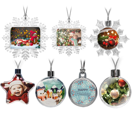 RubySub Personalized Clear Plastic Christmas Balls Custom Photo Decoration for Home Decor Sublimation Ornament Christmas Ball
