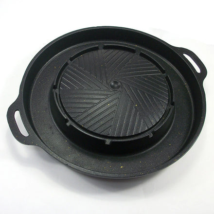 Wholesale Korean Style 2 in 1 Commercial Round Rinse Roast Portable Gas Stove Barbecue Plate Small Hot Pot