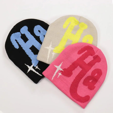 Custom logo Unisex Cuffless Beanies With Custom logo Knit Hat