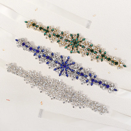 Elegant Bridal Belt Shiny Diamond Rhinestone Wedding Dress Waist Decoration Rhinestone Belts for Bridal Prom Gown