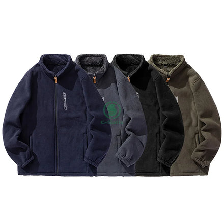 Custom Fleece Coat Men's Fleece Coat Zipper Warm Soft Fleece Jacket for Men Plus Jacket