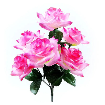 Simulation Flower Wholesale Rose Bouquet Living Room Home Decoration Silk Flower 7 Curl Edge Rose Small Flowers