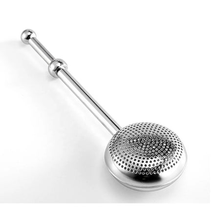 Oblate Round Shape Long Handle 18/8 Stainless Steel Tea Ball Infuser Filter Tea Strainer Bag Brew Herb Tea Accessories