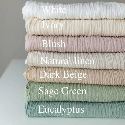 Boho Handmade Woven Soft Cloth Dinner Decoration Banquet Party Wedding Cotton Sage Green Gauze Cheesecloth Table Runner 90x400cm