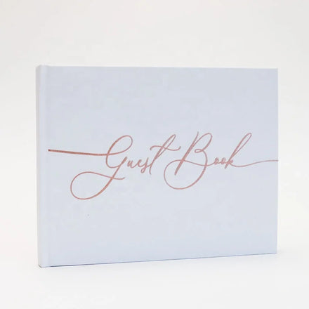 Custom Hardcover Wedding Guest Book White Linen Fabric Cover Blank Book for Special Memories
