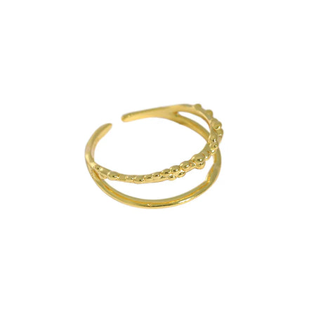 925 Silver Jewelry Adjustable Ring Women 925 Sterling Silver 18K Gold Plated Minimalist Resizable Ring Jewelry