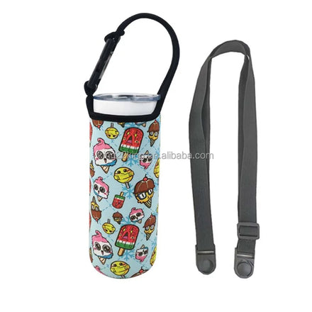 Hot Sale Customized 20oz Insulated Neoprene Water Bottle Carrier Bag Strap Camping Skinny Tumbler Holder Cartoon Hot Selling