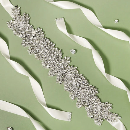 Rhinestone Bridal Sash Belt Dress Luxury Accessories Silver Diamond Bridesmaid Belts for Party