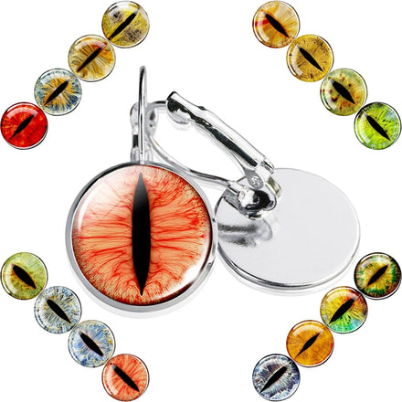 Classic French Ear Hook Earrings with 16MM Glass Dome New Devil Eyes Hoop Jewelry for Women Delicate Alloy Pupil Eye