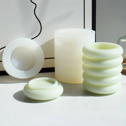 DIY Crystal Drops Glue Cement Cup lava Irregular with Lid Gypsum Candle Cup Decoration Silicone Mold