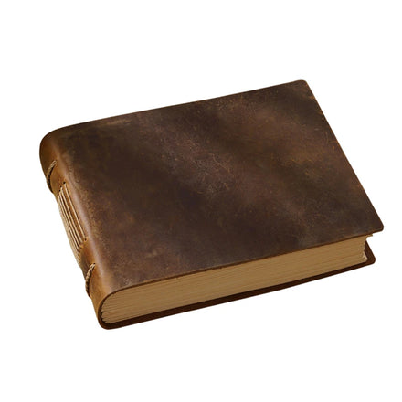Creative Blank Kraft Paper Diary Notebook Recycle Junk Journaling Private Bound Genuine Leather Writing with Hand Sewing