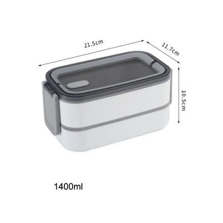 Factory Price Offer Modern Sustainable Bento Box 304 Stainless Steel Dual Tier Leak Proof 1400ml Capacity | Thickened Buckle
