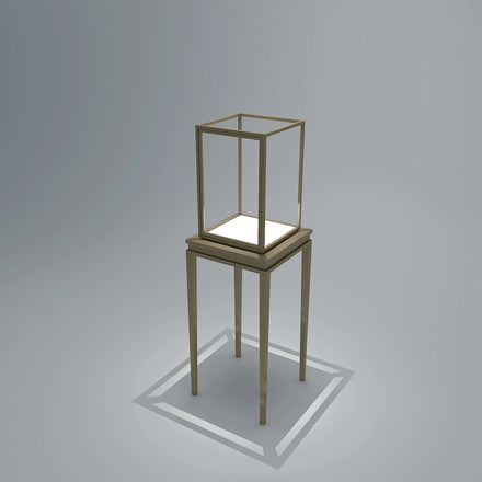 Wholesale Stainless Steel Frame Glass Kiosk Display Cabinet Luxury Custom Jewelry Showcase