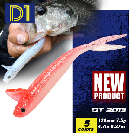 120mm 7.5g Shad Soft Bait With Fork Tail Lip Freshwater Lure Artificial Rolling Action Soft Lure