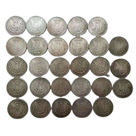 28PCS (1878-1921) P Version Morgan Silver Plated Replica Decorative Commemorative Coins