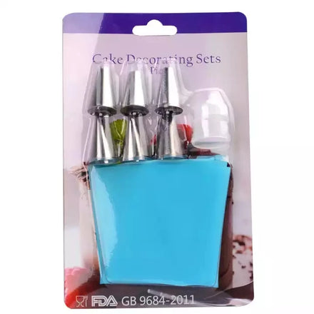 Wholesale Eco-Friendly 8-Piece DIY Cake Decorating Tools Set 6-Ends Stainless Steel Mounting Nozzles Silicone TPU Bag Converter