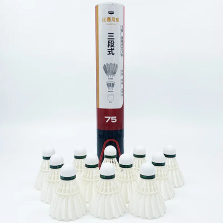 Durable High Stability 3in1 Super Grade Natural Feather Badminton Shuttlecock D75 Model Hybrid Shuttlecock