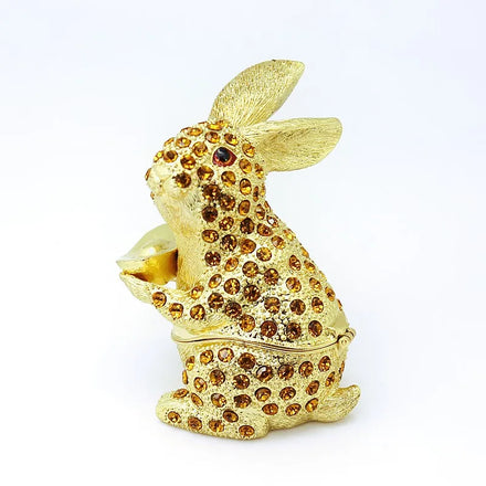 SHINNYGIFTS New Year Gifts Full Rhinestone Oval Lucky Animal Shaped Magnetic Closure Trinket Box