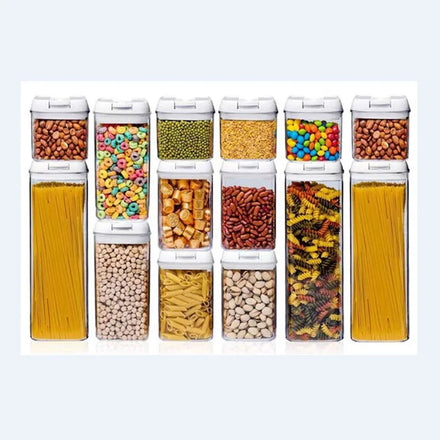 5 Pieces Set Airtight Food Storage Container Kitchen Dry Goods Organization Bins Boxes