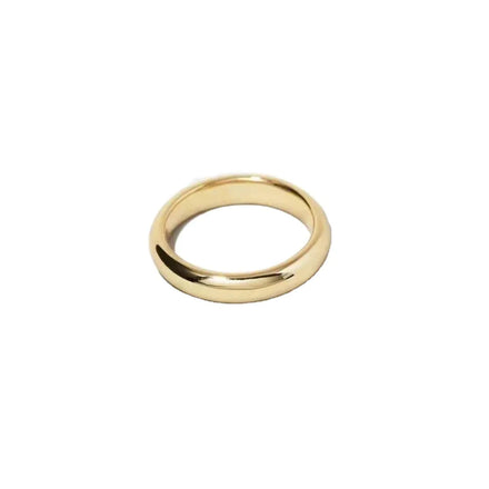Circular Arc High Polished Titanium Steel Couples Stainless Steel Ring Women Gold Ring on Finger