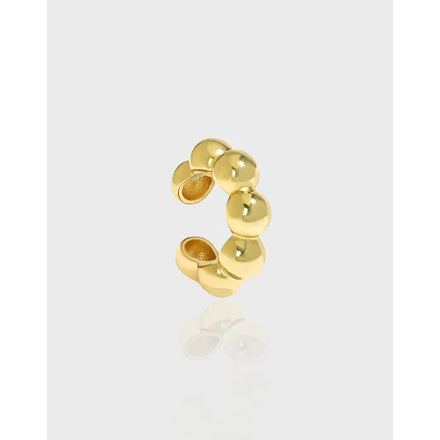 925 Sterling Silver Bead Clip on Earrings Non-piercing 18K Gold Earrings Women Fashion Jewelry Ear Cuff Earrings