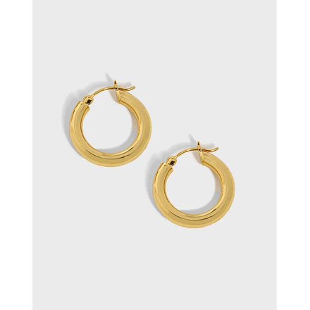 925 Sterling Silver Chunky Statement Earrings Fashion Hoop Earrings Geometric Earrings Women Luxury Jewelry