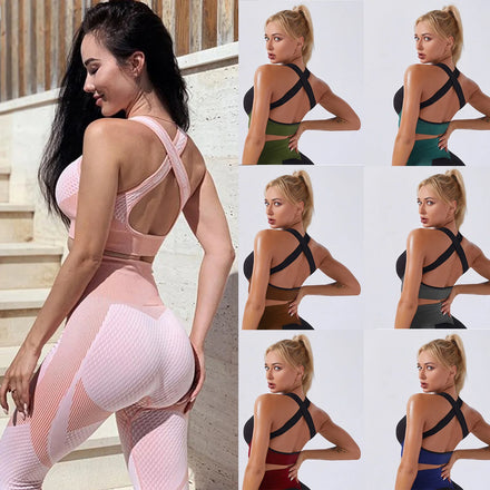 Wholesale Hot Selling Cheap Price Athletic Wear Set Seamless Yoga Suit Fitness Yoga Sports Bra and Workout Leggings Yoga Set
