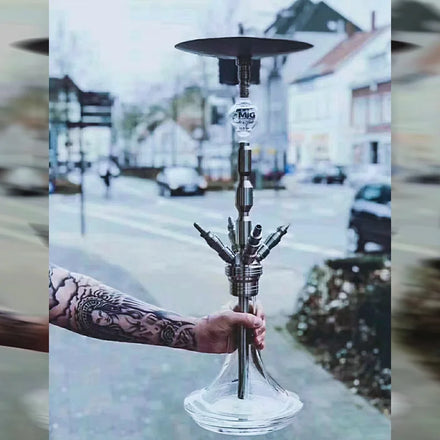 Narghile New Design Chicha Transparent Top Nargile Sheesha 304 Stainless Steel Large Unique Shisha Hookahs