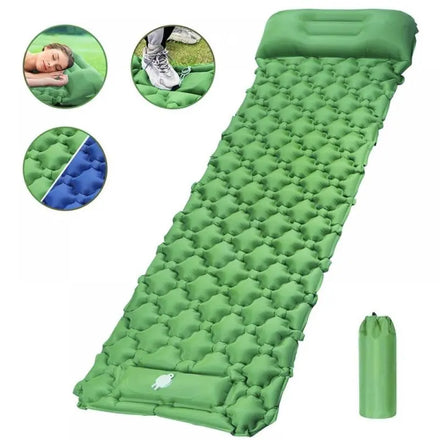 Ultralight TPU Compact Inflatable Sleeping Mat Air Mattress with Pillow for Camping and Climbing