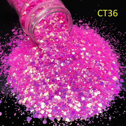 Wholesale Pink Color Valentines Day Chunky Polyester Glitter Mix Bulk Epoxy Resin Tumbler Crafts Glass Material Christmas Art