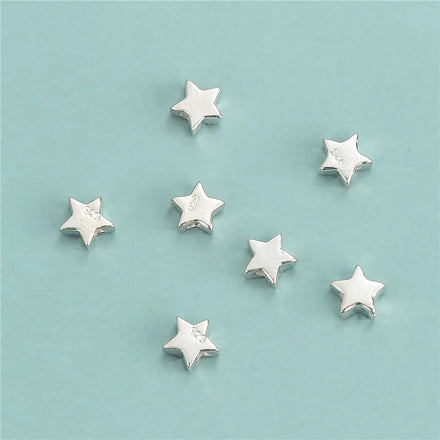 Wholesale 925 Sterling Silver Mini 4.3mm Star Spacer Beads Star Loose Beads for Bracelet Jewelry Making Supplies