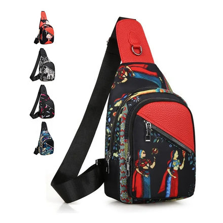 Custom Promotional Fashion Waterproof Pu Sling Shoulder Bags Girls Printed Travel Women Crossbody Chest Bag
