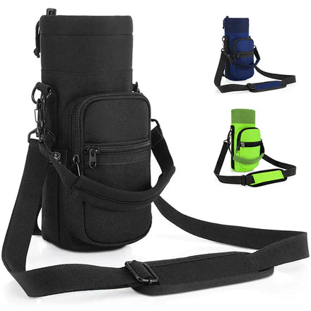 Custom Neoprene Water Bottle Cooler Sling Bag for Hiking and Travel Bottle Carrier Holder