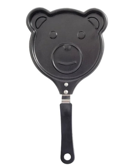 Nonstick Bear Pancake Cute Eco-Friendly Carbon Steel Mini Egg Frying Pan Gray Breakfast Maker Omelette Pan Baking Dishes Pans