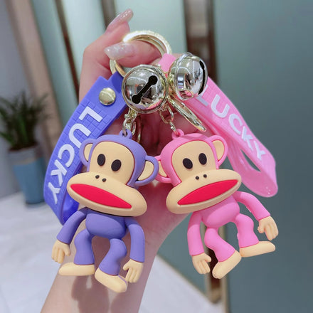 Cartoon Dropper Monkey Key Chain Creative Big Mouth Monkey Doll Pendant Couple Schoolbag Bag Pendant Car Key Chain