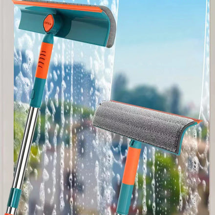 Telescopic Glass Cleaning Mop Durable Window Cleaner Mop Scratch-chip Rotating Window Cleaning