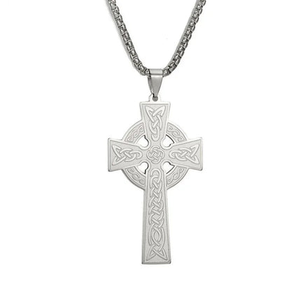2024 Hot Selling Nordic Viking Stainless Steel 18K Gold Odin Knot Amulet Cross Pendant Pagan Necklace Favorite Gift