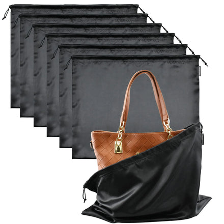 Custom logo Luxury Purse Shoes Dustproof Storage Large Silk Drawstring Pouch Satin Dust Bags for Handbags Hair Bags Packaging