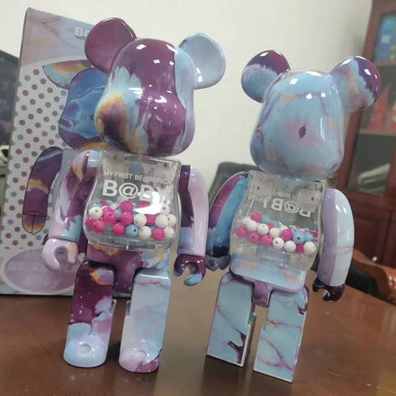 Bearbrick KAW 400% Nebula Chiaki Block Bear Violent Bear Figure for Indoor Decoration Child's Dolls