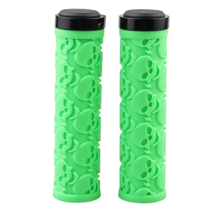 RTS High Quality Road Bike Bicycle Handlebar Grips Skull Style Non-slip Aluminum Alloy and Rubber MTB Bike Handlebar Grips