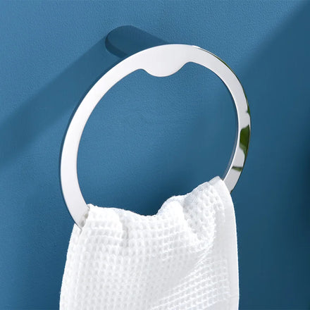 Modern Wall-Mounted 304 Stainless Steel Towel Ring Brushed Finish Bathroom Accessory for Hotels Modern Fitting for Bathrooms