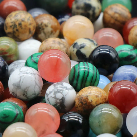 Promotional Sale 8mm Synthetic (Lab Created) Round Brilliant Cut Fracture Filled Beads Color Mixed DIY Smooth Loose Gemstones