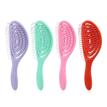 Flexible Plastic Hairbrush Fluffy Shape Dry Hair Brush for Long Hair Scalp Massage Comb Salon Use Hair Styling