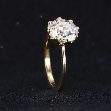 Starsgem Moissanite 3ct 9.0mm OEC Antique Cutting Vintage Style Moissanite Ring