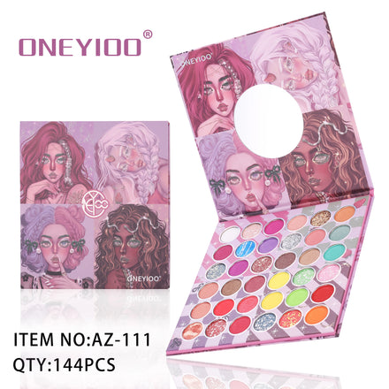36 Color ONEYIOO Pretty Girl Eye Shadow Custom Factory Direct Include Brush Pearlescent Matte Cosmetics Matte Metallic