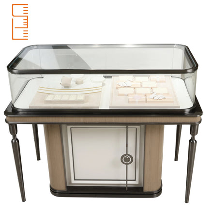 Custom Shang Liang Commercial Acrylic Stainless Steel Wood Glass ISO9001 Certified Luxury Jewelry Display Set Case Cabinet Stand