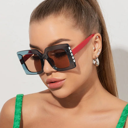Anti UV Shades Brand Designer Eyeglasses Fashion Big Frame Square Sunglasses Lunettes De Soleil