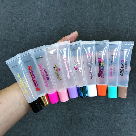 Custom 10ml 15ml Empty clear Push Lip Gloss Squeeze Tubes Balm Lipgloss Containers Mini Soft Tube for Cosmetic Package