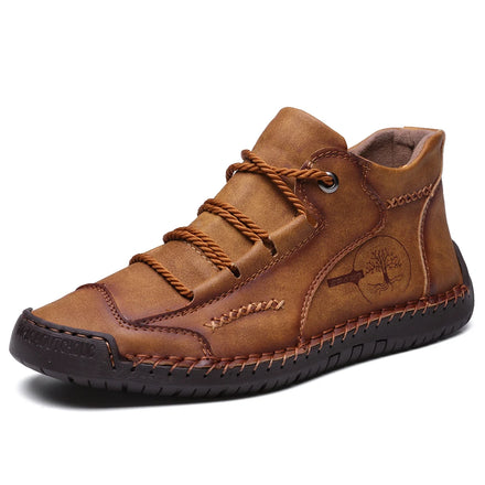 Large Size Fashion Men Boots Shoes Winter with Fur Warm Handmade Ankle Boots Men Casual Large Size Walking Shoes